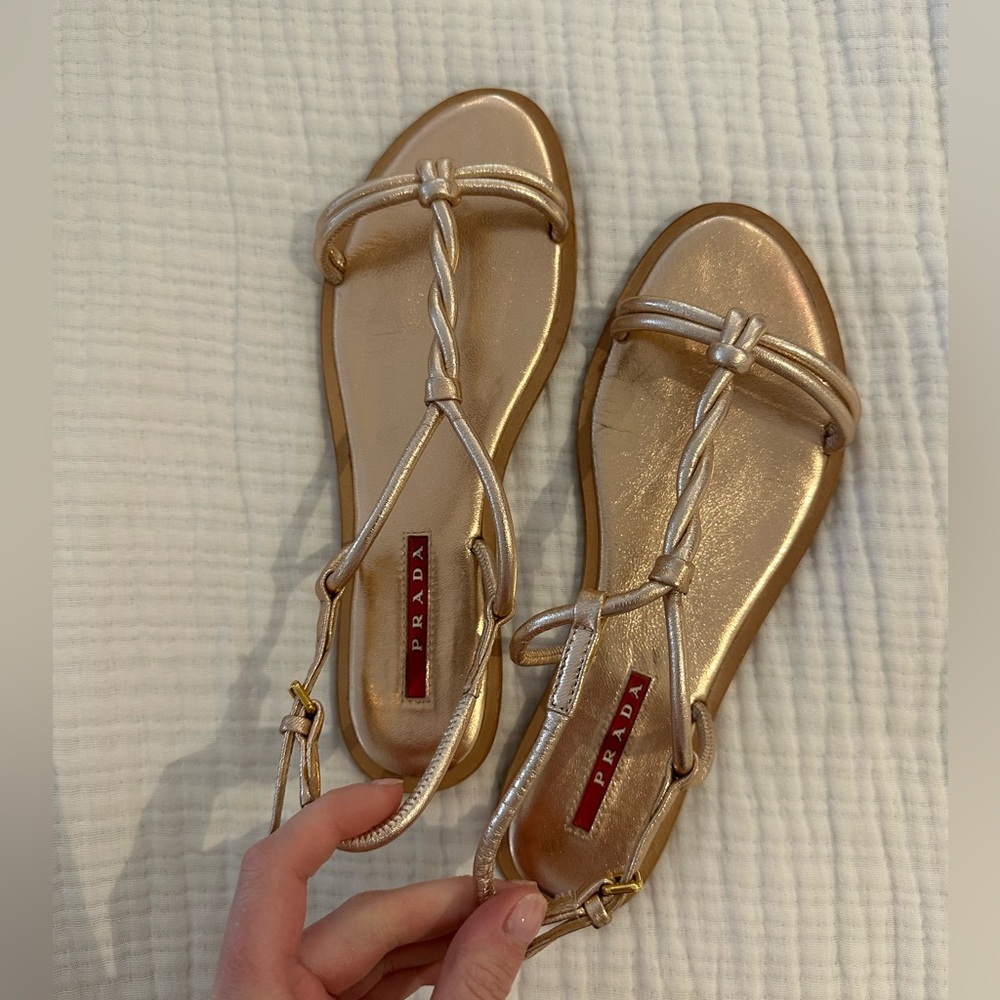 Prada Gold Sandal
